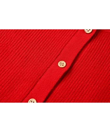 SMILING PINKER Toddler Girls Knit Cardigan Red - Soft Warm Sweater 5 Years - Buy Online on SooperMarket.com