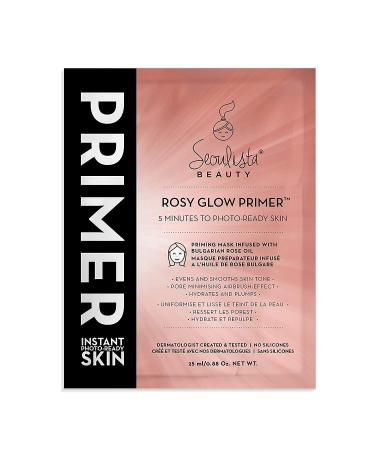 Rosy Glow Primer 25ml | Skin Preparation Face Mask | Dermatologist Created Korean Skin Care | Makeup Priming Mask Infused with Bulgarian Rose Oil | Soothe Hydrate and Plump Dry Skin Single
