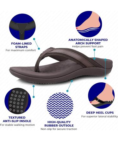 Footminders BALTRA Unisex Orthotic Arch Support Sandals - 13 Women/12 Men Cocoa Brown - Buy Online on SooperMarket.com