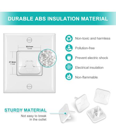 Baby Proofing Outlet Covers (40 Pack) | Child Proof Electric Shock Hazard Protector with Hidden Pull Handle | Secure Outlet Plug Cap for Safety | 32 Count Outlet Caps Included - Buy Online on SooperMarket.com
