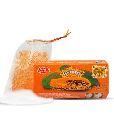 ASANTEE PAPAYA & HONEY SOAP 125G Papaya 4.41 Ounce (Pack of 1)