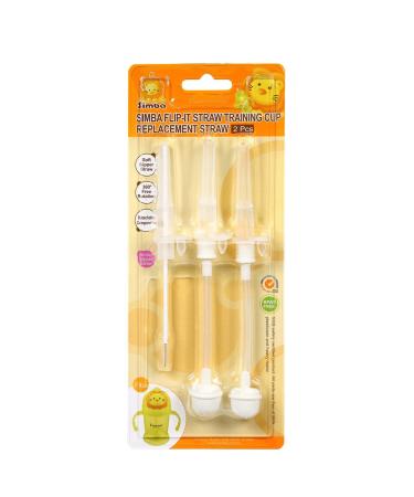 Simba Flip-It Training Cup 2 Piece Replacement Straw Set with Straw Brush  Translucent  8 Oz
