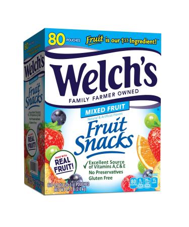 Welch's Mixed Fruit Fruit Snacks - Gluten Free Bulk Pack (80 Individual 0.9 oz Bags) - Buy Online on SooperMarket.com