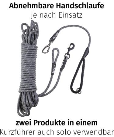 Buy Floxic Tow Lines for Dogs - 5m 10m 15m 20m Gray | Reflective Tether with Removable Hand Loop | Ideal for Puppy Training - International Shipping Available - Buy Online on SooperMarket.com