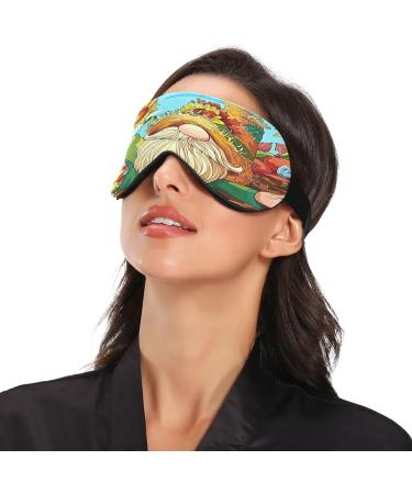 Haskirky Light Blocking Eye Mask | Adjustable for Men and Women | Ideal for Travel, Yoga, Meditation | Comfortable Smooth Design | Sunflower Gnome Print - Buy Online on SooperMarket.com