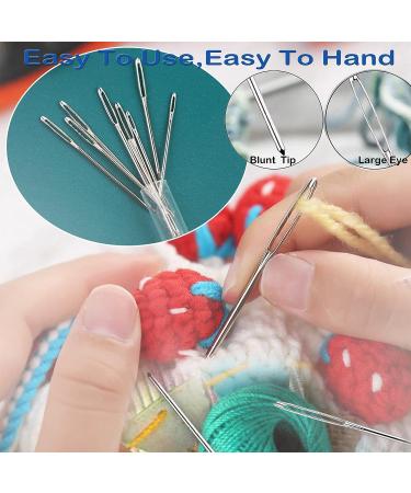 Large-Eye Blunt Needles - Stainless Steel Yarn Knitting Sewing Crafting Weaving Needles (9 Pieces) - Buy Online on SooperMarket.com