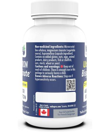 120 vcaps Iron Bisglycinate 25 mg Elemental Iron Superior Absorption Made in Canada (120 caps) 120 count (Pack of 1) - Buy Online on SooperMarket.com