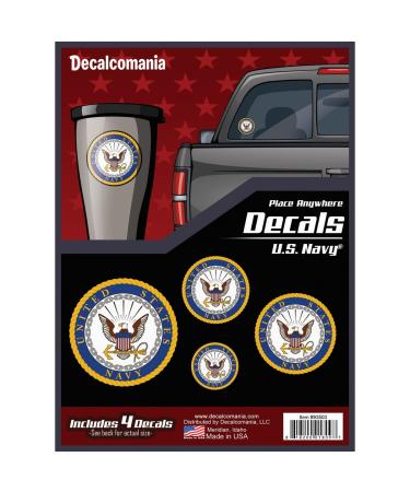 Officially Licensed U.S. Navy Decals - 4 Piece US Military Stickers for Truck or Car Windows, Phones, Tablets & Laptops  Large Military Decals 1.75 to 4 Inches  Car Decals Military Collection