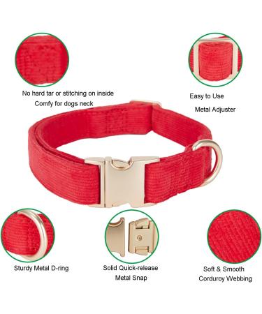 YUDOTE Ultra-Soft Natural Cotton Dog Collar for Small Dogs with Sensitive Skin - Red S (1 Pack) - Gentle Durable Stylish - Buy Online on SooperMarket.com