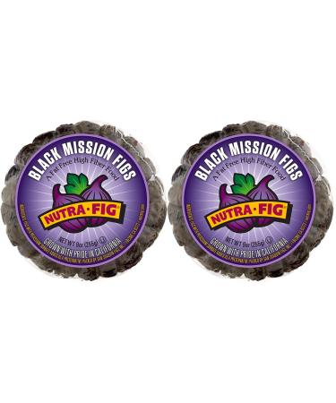 Nutra Fig Dried Black Mission Figs - Dried Black Figs, High Fiber Snacks, Unsweetened Dried Figs, Gluten-Free Snacks, Non-GMO, Kosher, Whole Dried Figs, Grown in California - 9 Oz, Crown Tray (2 Pack) 9 Ounce (Pack of 2)