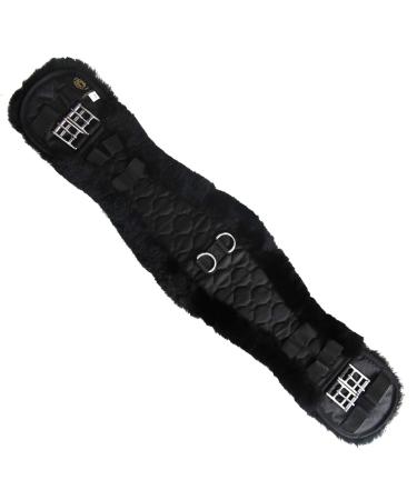 Merauno Lambwolle Konturgurt saddle belt short belt dressage belt from quality merino lamb wool special anatomically concave shape for better slip resistance.Color: nature black brown anthracite 70cm 28 "black