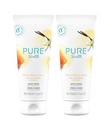 Pure by Gillette Venus Shaving Cream Manuka Honey and Vanilla, 6oz (Pack of 2) Shave Cream (Pack of 2)