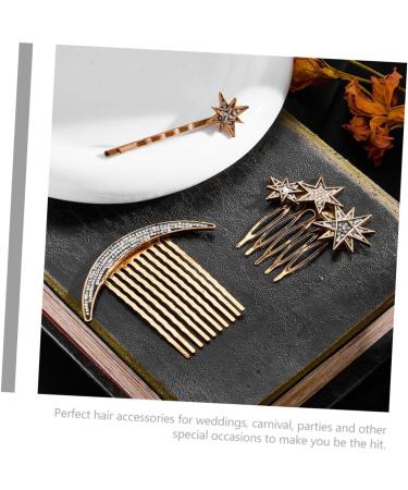 HAPINARY 1 Set Star Moon Hairpin Hair Side Comb Clip Bridal Hair Comb Wedding Hair Barrettes Hair Pin for Decor Hair Side Clip Comb Metal Bridesmaids Headpiece Hair Side Combs Star Hairpins - Buy Online on SooperMarket.com