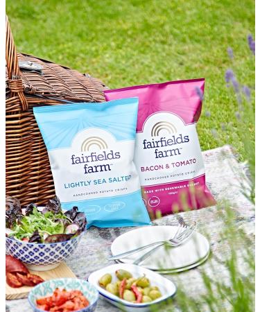 Fairfields Farm Crisps - Bacon & Tomato Flavour Hand Cooked Potato Crisps 150g | Pack of 5 - Buy Online on SooperMarket.com