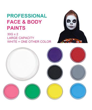 Professional Mardi Gras Makeup Set - Water Current 30g x 2 Colors | Ideal for Halloween & Carnival Parties | White & Blue - Buy Online on SooperMarket.com
