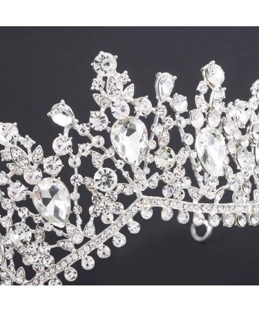 Tgirls Baroque Bridal Wedding Crown Princess Tiara Rhinestone Headband - Silver - Buy Online on SooperMarket.com