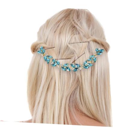 ABOOFAN Piece Rhinestone Chain Hair Comb Crystal Hair Clip Hair Comb Slide Clip Bridal Hair Pin Hair Clips Hair Side Comb Flower Girls Hair Pin Hair Fork Wedding Bridesmaid Headband Alloy Sky-blue 0.6X4.5X19CM - Buy Online on SooperMarket.com