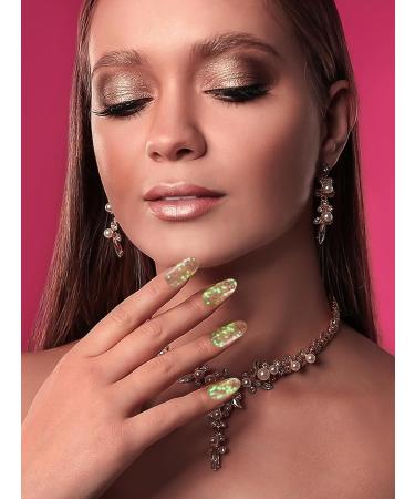 Kalolary 20PCS Luminous Glitter Gel Nail Polish Strips - Glow in the Dark Adhesive Full Wrap Sticker Set with Nail File - Waterproof Pink Gel Nail Wrap Stickers - Buy Online on SooperMarket.com