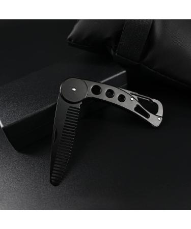 YancLife Stainless Steel Folding Beard Comb for Men - Anti-static Pocket Comb for Grooming Beards, Mustaches & Hair Styling | 9.5 * 3 * 1.5cm - Buy Online on SooperMarket.com