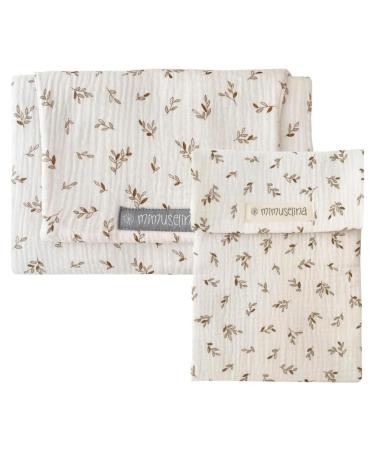Mimuselina 2 Pack: Baby changing pad on the way + diaper bag for on the go - foldable diaper pad and water -repellent with diaper pocket - portable diaper pad dirt -repellent pack ECRU