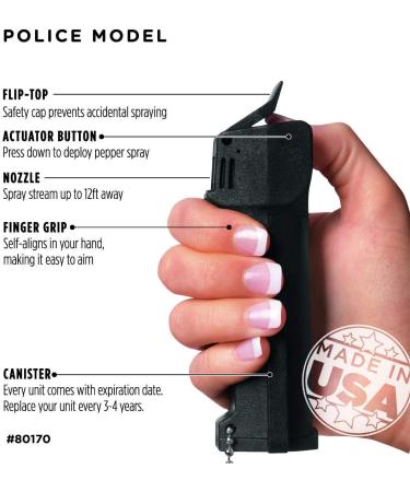 Mace Brand Triple Action Pepper Spray - Pocket, Personal, or Police Model in Black - Buy Online on SooperMarket.com