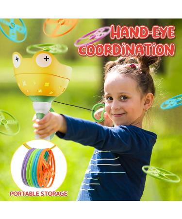 Shop Outdoor Toys for Kids Ages 4-8 | 24 Discs Flying Saucer Launcher & Propeller Toys - Perfect for Garden Fun! - Buy Online on SooperMarket.com