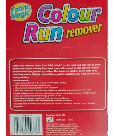 Fabric Magic Colour Run Remover Avoids Colour Runs In Mixed Washes. Fabric Magic - 36 sheet - Buy Online on SooperMarket.com
