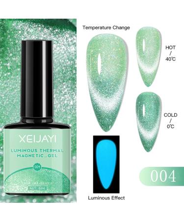 Holographic Gel Polish Glitter Cat Eye Gel Nail Polish Temperature Colour Changing UV Gel Polish Set with Neon Effect Soak Off Magnetic Nail Polish Nail Art Gift for Women - Buy Online on SooperMarket.com