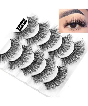 Outopen 3D Mink Lashes Natural Wispy False Eyelashes 15mm Fluffy Long Eye Makeup Tools 5 Pairs Pack | A01-Q1 (13-15MM) - Buy Online on SooperMarket.com