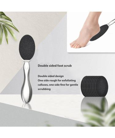 Pedicure Foot File Double Sided Professional 10 Replaceable Sandpaper Foot Callus Scrubber Portable Dead Skin Removal for Home - Buy Online on SooperMarket.com