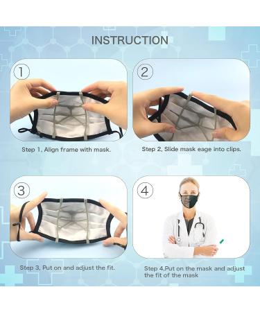 Awolf Face Mask Holder 3D Bracket 5-Pack Grey - Inner Support Frame for Cloth Masks - Protects Lipstick - Easy Breathing for Adults - Buy Online on SooperMarket.com