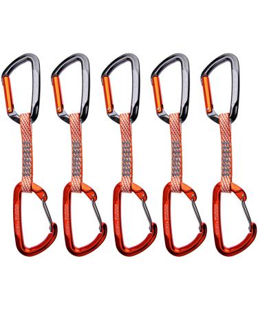 ElliotSt Expresse Edison Straight+Wire - 25/9/8 kN (longitudinal/transverse/open) express set orange 5-pack