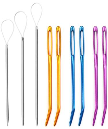 Wool Needles Colorful Bent Tip Tapestry Needles Large-Eye Aluminium Sewing Knitting Needles