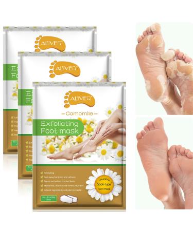 Foot Peel Mask Exfoliating Foot Mask for Soft Baby Feet Repair Heels & Removes Dry Dead Skin Feet Peeling Socks Foot Treatment for Hard Skin 3 Pairs