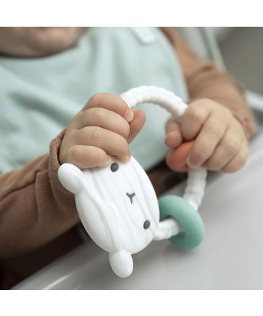 Ingenuity Soothing Sheppy Baby Teether Toy with Activity Rings - BPA-Free Silicone - Ages 3 Months+ - Unisex - Buy Online on SooperMarket.com
