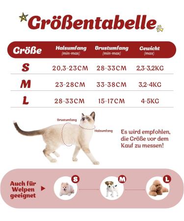 Supet Cat Dishes - Soft Cat Vest with Leash for Kittens & Small Dogs (Chihuahua) - L Size (Chest 38-43 cm) - Durable & Stylish in Red - Buy Online on SooperMarket.com