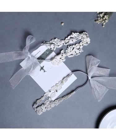 Flohayo Baby Girl Lace Headband - Soft Elastic Cotton Hair Band for Newborns & Toddlers | Perfect for Baby Shower, Baptism & Wedding Parties - Buy Online on SooperMarket.com