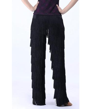 JEZISYMA Women's Tassels Fringe Dance Pants - Medium Black - Buy Online on SooperMarket.com