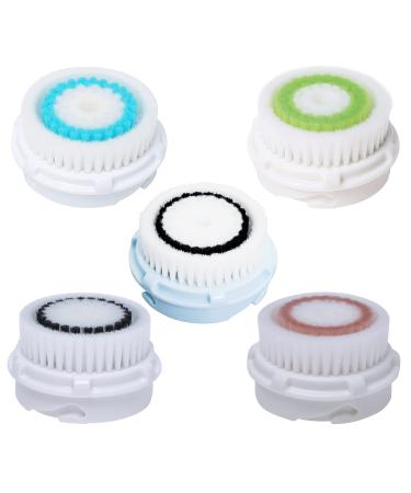 Poweka replacement brush heads compatible with Clariso-Nic Mia & Mia 2 Pro Plus facial massager facial cleaner brush head for pore care 5 pieces.