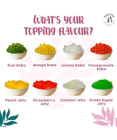 Boba Bar London | Fruit Fantasy Fruit Bubble Tea Kit | 8 Fruit Tea Flavours | 8 Boba & Jelly Toppings | Tapioca Pearls | 8 Bamboo Straws | 8 Tea Bags | 2 Recipe Cards - Buy Online on SooperMarket.com