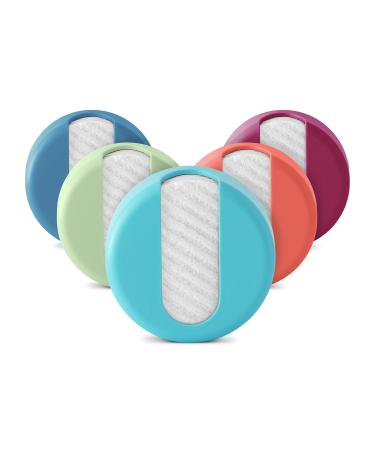 LastRound Reusable Cotton Rounds for all Skin Types - 7 Eco-Friendly Pads for Face and Makeup Removal, Round Travel Case Made from Recycled Ocean-Bound Plastic for Storage - Durable and Easy to Clean Turquoise