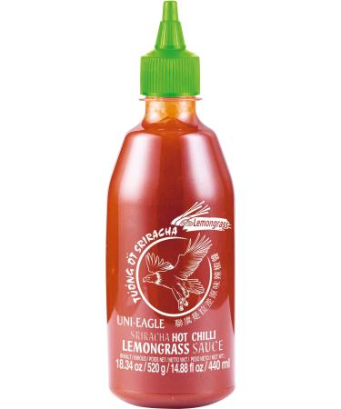 Uni-Eagle Chili sauce Sriracha sharp with lemon grass-hot sauce with chilies and lemon grass-1 x 520 g sharp lemong grass 520 g (1 Pack)
