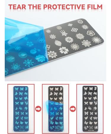 EBANKU 6PCS Nail Stamping Plates Kit with Stamper and Scraper - Flower Animal Patterns for DIY Nail Art - Buy Online on SooperMarket.com