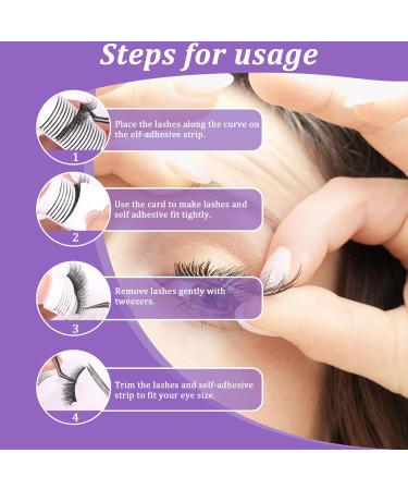 Self-Adhesive Eyelash Strips | No Glue Reusable & Gentle Lash Adhesive for Fake Eyelashes - 2 Sheets - Buy Online on SooperMarket.com