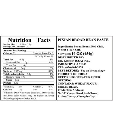 Authentic Pixian Sichuan Broad Bean Paste 1lb - Premium Quality - Buy Online on SooperMarket.com