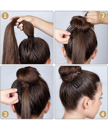 4 PCS Black Hair Fork Clip Combs Set - Vintage U-Shaped Messy Updo Bun Hair Pins for Women and Girls - Buy Online on SooperMarket.com
