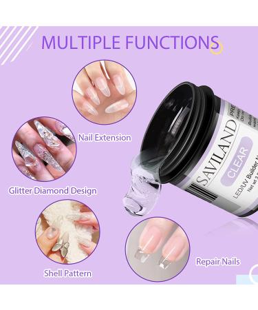 Saviland Builder Nail Gel - 100g/3.5oz Clear Hard Gel for Nail Extensions and Strengthening - DIY Manicure Art - Buy Online on SooperMarket.com