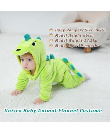 Doladola Baby Hooded Dinosaur Romper | 18-24 Months Emerald Green Onesie - Buy Online on SooperMarket.com