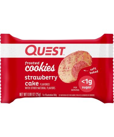Quest Frosted Cookie Protein Cookie Strawberry Cake 8/box - Buy Online on SooperMarket.com