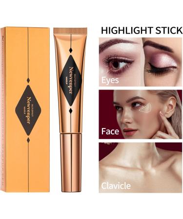 Gold Liquid Highlighter Beauty Wand with Cushion Applicator - 15g | Long Lasting Shimmer Finish Makeup Stick - Face Illuminator Luminizer - Buy Online on SooperMarket.com